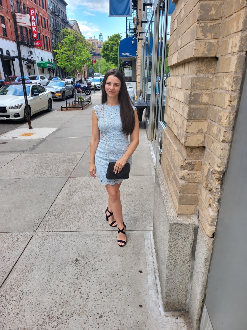 Lulu's Light Blue Lace Mini Dress
